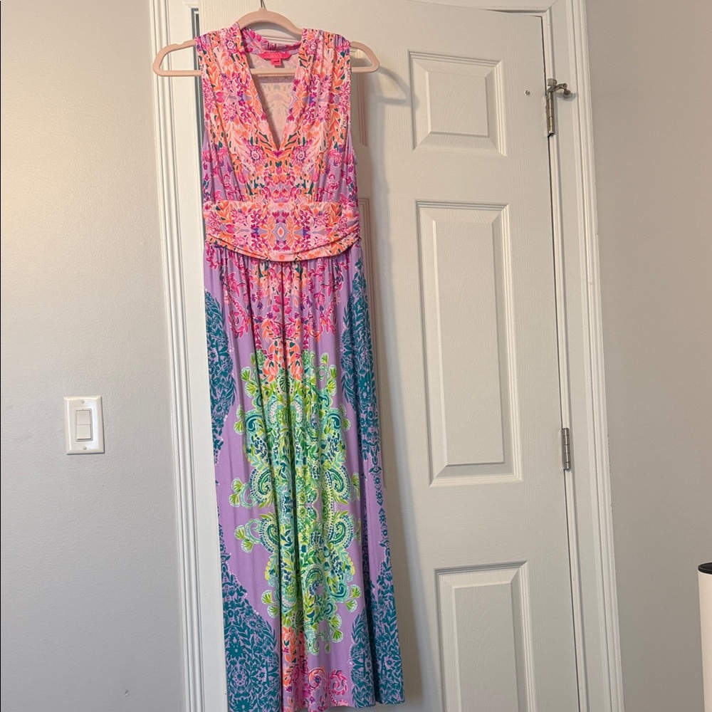 Lilly Pulitzer Lavender Dress with Hot Pink & Teal Paisley